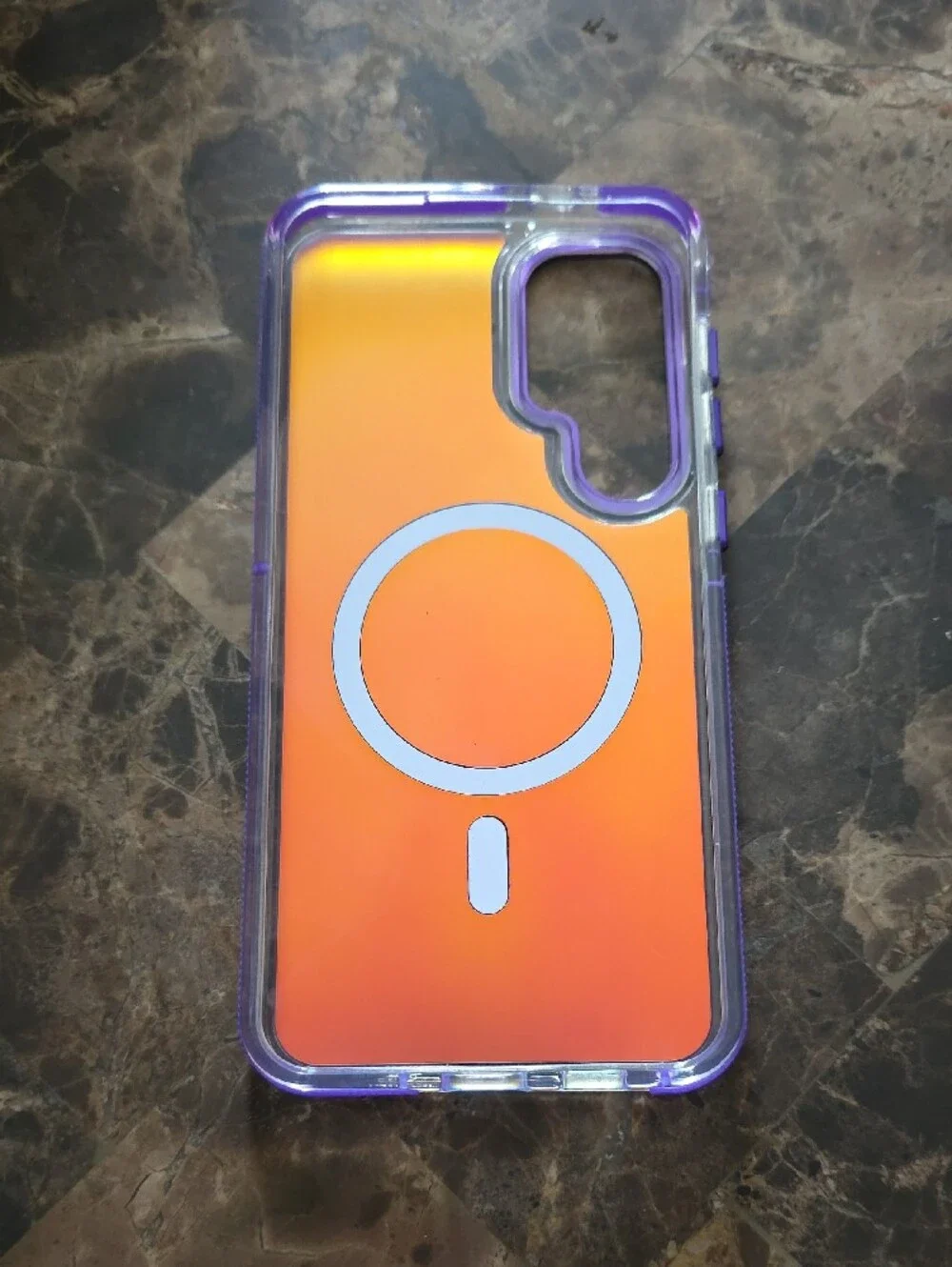 Purple-Trim MagSafe-Compatible Gradient Phone Case Samsung S25+